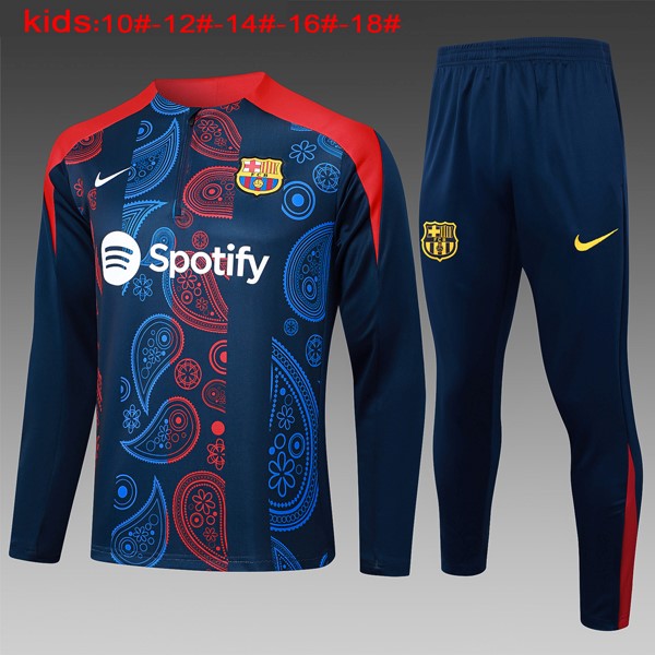 Ninos Sudadera De Training Barcelona 2024/25 Azul Rojo